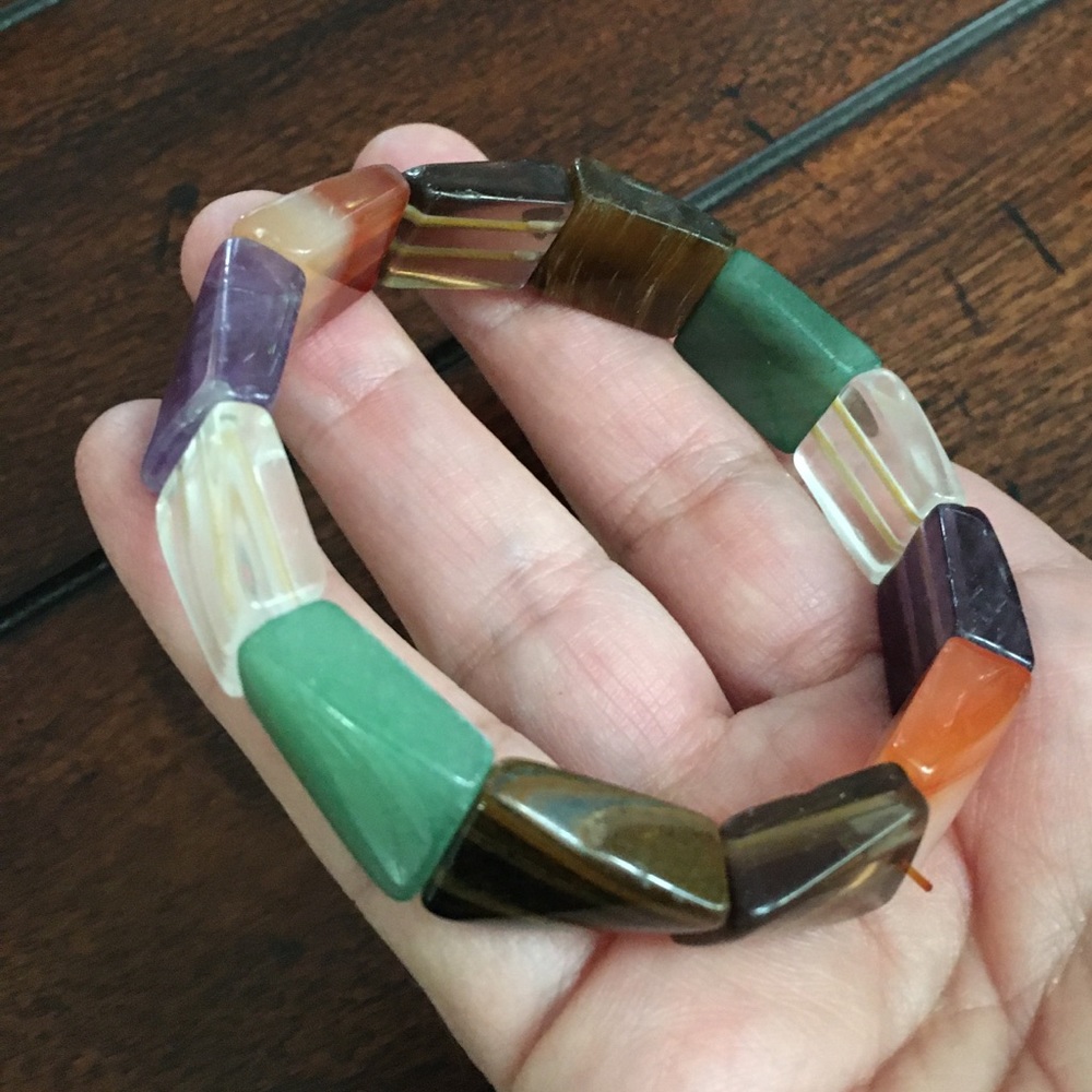 Multi Gem Stretchable Bangle Bracelet - image 7